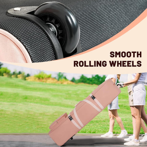 Padded Golf Travel Bags with Wheels, Soft Sided, Foldable, 900D Heavy Duty Oxford, Golf Club Protection for Airlines