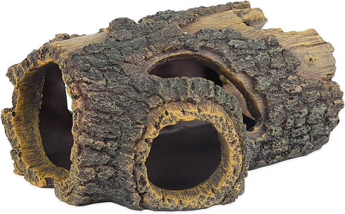 Uniclife Resin Hollow Tree Trunk Betta Log Aquarium Decoration, Fish House Cave Wood Decor for Small & Medium Tanks