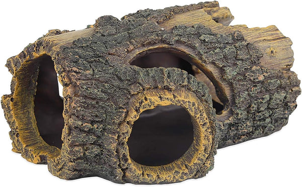 Uniclife Resin Hollow Tree Trunk Betta Log Aquarium Decoration, Fish House Cave Wood Decor for Small & Medium Tanks