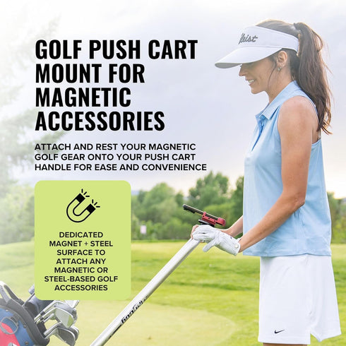 Stripebird 2.0 - Golf Push Cart Mount for Magnetic Accessories (Black) - Push Cart Strap for Quick and Easy Access