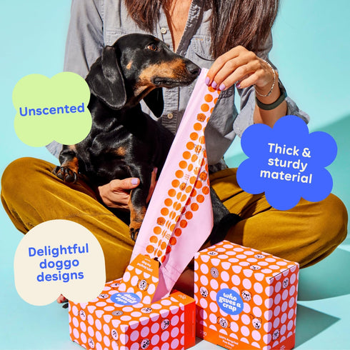 100% 200 Count, 3L 3 Who Gives a Crap Recycled Pet Waste Bags, / Quart, Designed to Help Resist Leaks and Tears, Tie