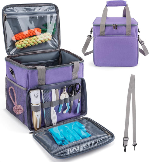 SMYV Pet Grooming Bag for Dog Grooming Supplies, Dog Tote Travel Bag