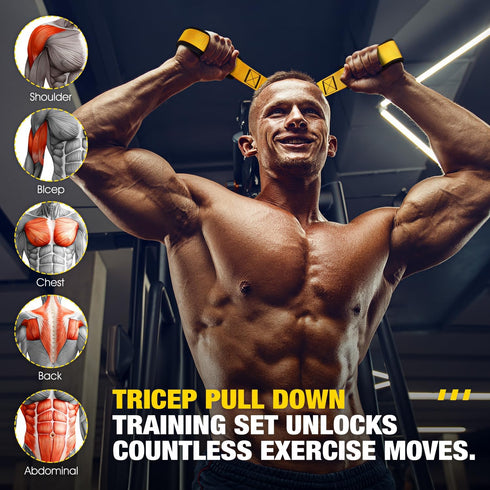 Home Gym Equipment Resistance Bands with Handles, Door Anchor, Tricep Rope Cable Attachment