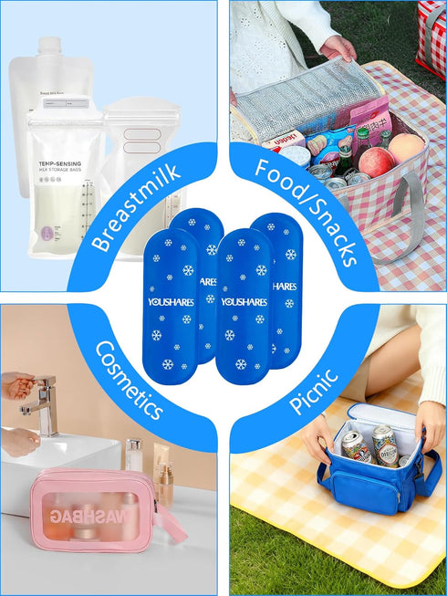 WIBOND 4 Packs Packs Pcs Small Breastmilk Ice for Breastmilk Storage, Gel Ice for Breast Milk Keeps Breast Milk Fresh