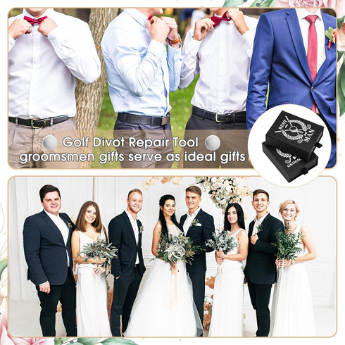 Seenelling 6 Sets Groomsmen Golf Proposal Gifts Box, Include Groomsman Divot Tool with Groomsman Golf Ball Marker