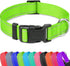 Taglory Reflective Adjustable Dog Collars for Puppy Small Medium Large Dogs with Quick Release Plastic Buckle (Green,