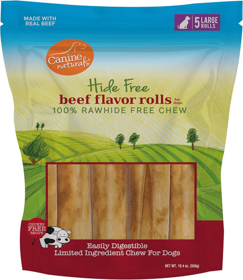 Canine Naturals Beef Chew - Rawhide Free Dog Treats - Made with