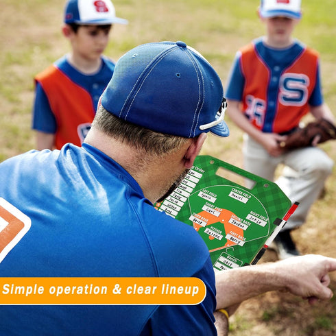 Magnetic Baseball Lineup Board with 40 Sheets Lineup Cards for Coaches, Dugout Accessories