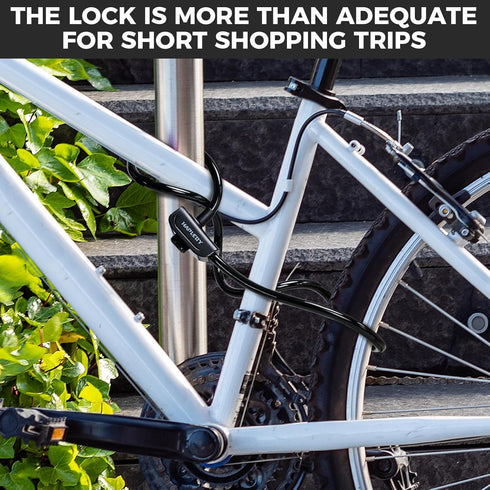 Premium Bike Lock with 2 Keys, 4 Feet Heavy Duty Bicycle Cable Lock for Strong Anti-Theft, Includes Mounting Bracket