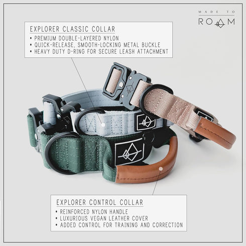 Made to ROAM Premium Dog Collar, Adjustable Heavy Duty Nylon with Quick-Release Metal Buckle (Alaska Daybreak, Classic