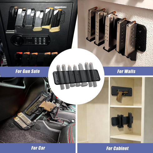 ANTREEMAG Ammunition 8 Ammo Magnet Mag Holder Pistol Magazines Capacity, Magnetic Storage in Home Bedroom Desk Car