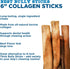 Best Bully Sticks 6 Inch Natural Collagen Sticks for Dogs, 5 Count (Pack of 1), Long-Lasting, Rawhide Free Beef Treat
