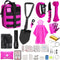 Pink Survival Kits with First Aid Kit, Hiking Camping Gear for Women, Professional Bug Out Bag Set