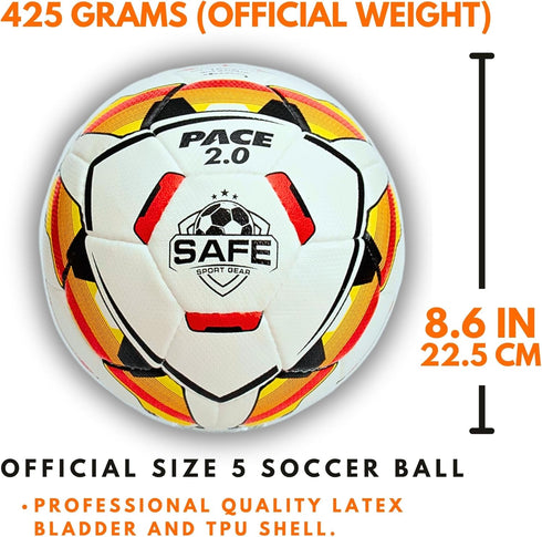 Pace 2.0 Soccer Ball, Professional Bladder, TPU Outer Shell, Size 5 All-Weather Soccer Ball