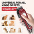 Trimmer, Dog Grooming Kit for Heavy Thick Hair & Coats, Low Noise Rechargeable Cordless Pet Shaver With Stainless Steel