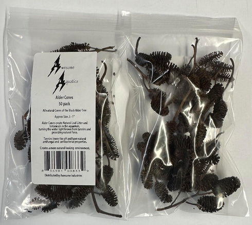 Awesome Aquatic Alder & Casuarina Cones, Betta Shrimp Tank, Promotes Natural Habitat (50 Pack Alder)