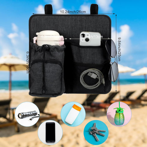 Cosblank 4 2 Beach Chair Cup Holder Attachment Nylon Chair Drink Holder Phone Water Bottle Holder Organizer Pockets