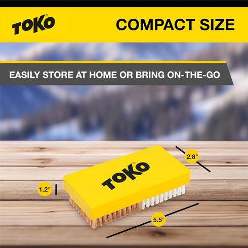 TOKO Ski Snowboard Waxing Brush, 14mm Nylon and Copper Combi Brush