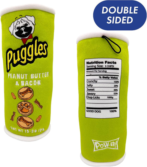 Huxley & Kent Puggles Can (Large) - Power Plush Dog Toy with Squeaker, Fun and Durable Dog Gift