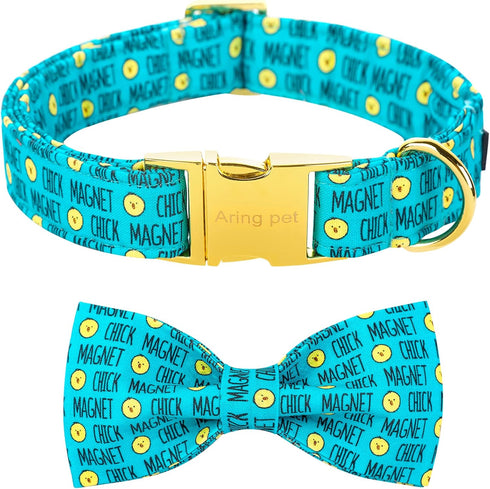 ARING PET Easter Dog Collar - Adorable Chick Design with Adjustable Bowtie and Metal Buckle.