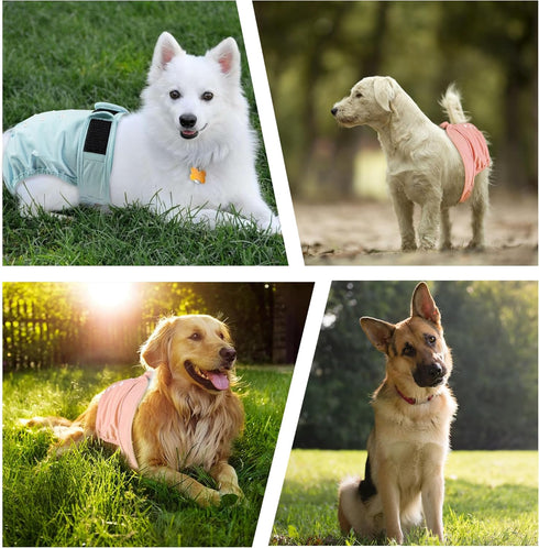 3Pack Reusable Female Dog Diapers, Washable Diaper for Doggie,Highly Absorbent Dog Diaper,Adjustable Leakproof Puppy