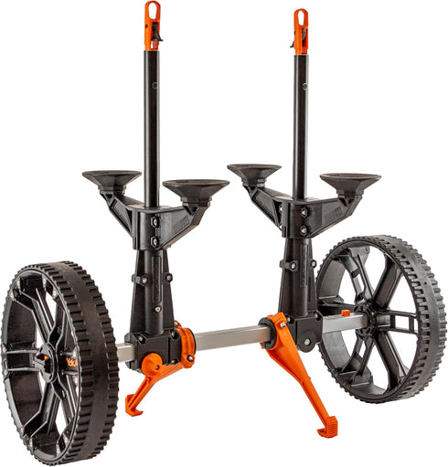 YakAttack TowNStow Kayak Cart, BeadLoc Rubber Tread Wheel for Hardpack Ground Surfaces, Black - Single Pack