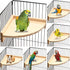 Wettarn 6 Pcs Bird Perch Platform Bird Corner Parrot Perch Corner Wooden