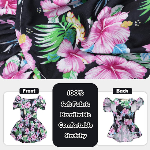 CuteBone Dog Dress, Princess Puppy Birthday Dress with Flutter Sleeves, Cat Clothes Outfit for Small Dogs (FX05XS)