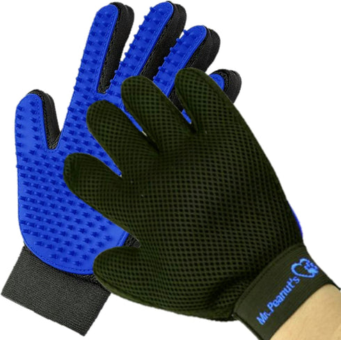 Mr. Peanut's Pet Grooming Glove Brush and Deshedding Aid, 259 Silicone Pins for Effective Grooming