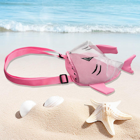 Anandming (4, Sea Shell Bags for Beach, Mesh Seashell Holder,Shelling Collecting Tools Travel Sand Toys Storage Bucket