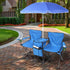 Generic Double Camping Chair with Umbrella, Folding Loveseat Chairs w/Canopy Shade, Carrying Bag, Table, Cup Holder