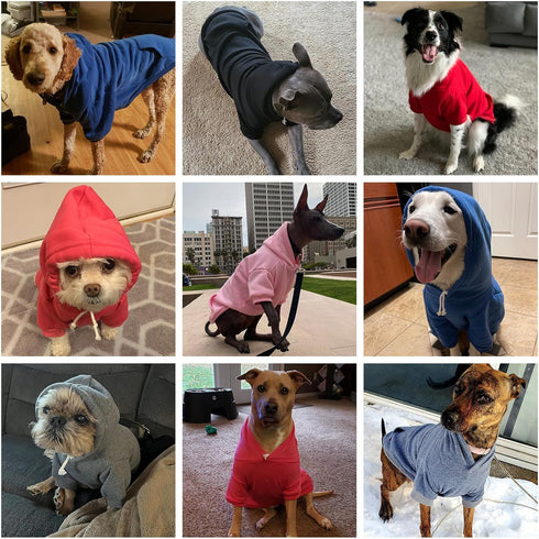 KOOLTAIL Basic Dog Hoodie, Soft and Warm Dog Sweater with Leash Hole, Black M for Small Medium Large Dogs