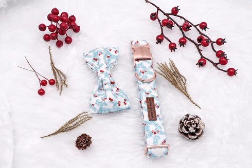 Unique Style Paws Christmas Dog Collar, Adjustable Bow Tie Pet Collar Gift for X-Large Boys or Girls Dogs