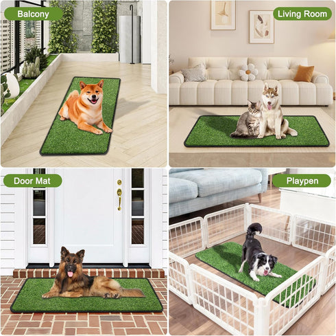 Washable(19.7"*47.2") Artificial Grass Mat, Dog Grass Pee Pads, Fake Grass Pad for Pets Potty Training, Soft Grass Pad