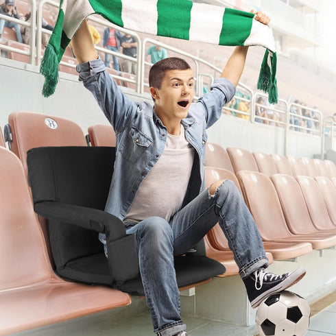 20.5"/25" Nova Microdermabrasion Wide Stadium Seat for Bleachers w/Back Support Padded Cushion Portable Reclining