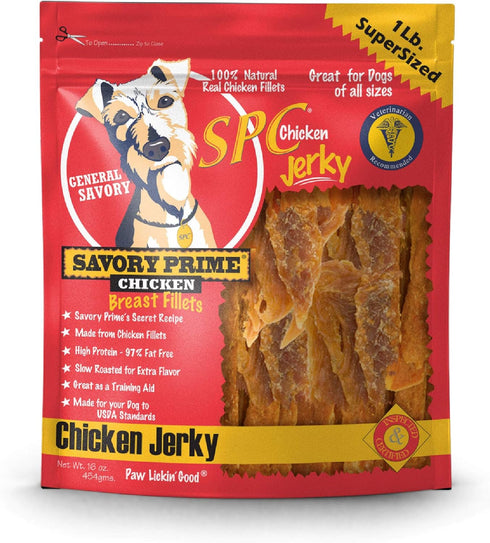 Savory Prime Chicken Jerky Treat, 16-Ounce, All Breed Sizes, Model 30016