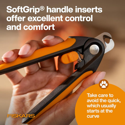 Trimmers 5.75, Fiskars Pet Large Nail Clippers, Cat and Dog Nail for Grooming, Pet Supplies with Semi-Circular Blade