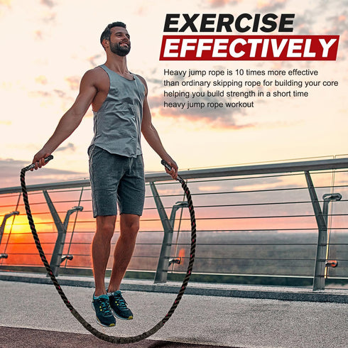 Weighted Jump Rope for Men and Women, 2.8lb, 3.8lb, 5lb Heavy Skipping Rope for Home Workout