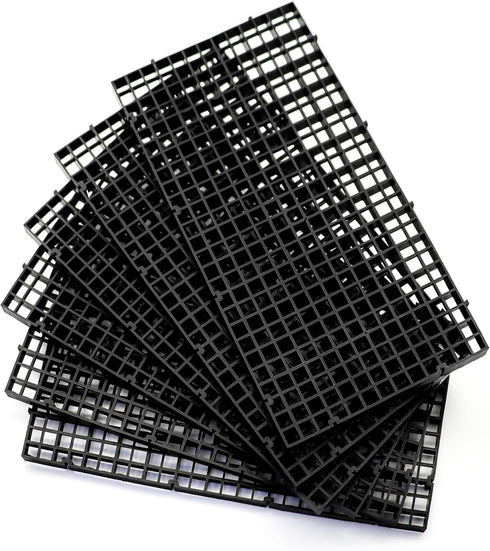 ALEGI Plastic Egg Crate Aquarium Fish Tank Divider, 6pcs Black Filter Bottom Tray