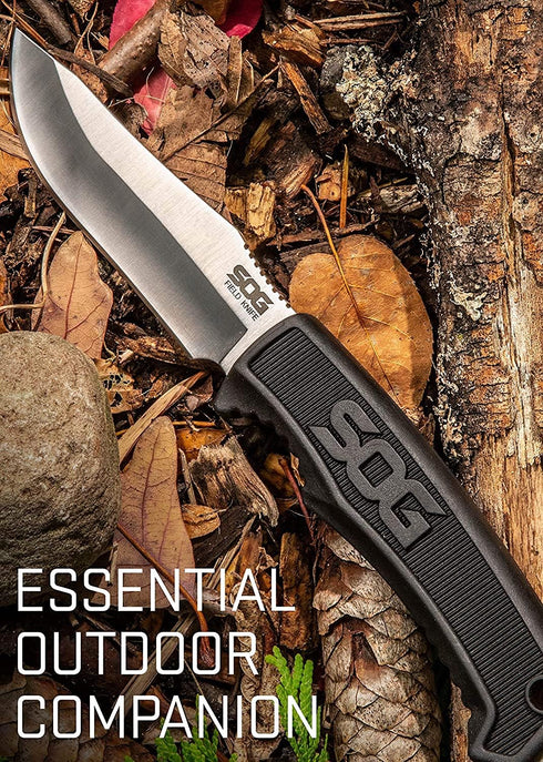 SOG FK1001-CP Survival Knife with Sheath - 4 Inch Tactical Fixed Blade Bushcraft Knife