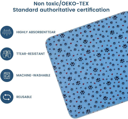 Dogs,2 Pack 36"x72" 100% Washable Pee Pads for Extra Large Super Absorbent Reusable Puppy Pads,Non-Slip Waterproof Dog