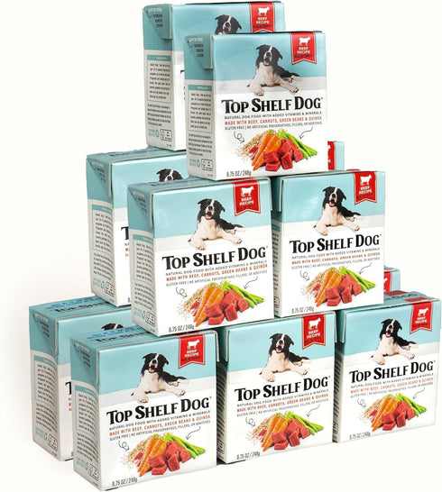 12 8.75oz Fresh Dog Food, All Natural Complete Meal or Kibble Topper, Shelf Stable Premade Wet Recipe with Added