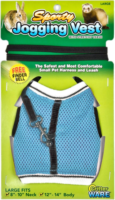 Ware Manufacturing Nylon Walk-N-Vest Pet Harness and Leash for Small Pets, Large, Colors May Vary