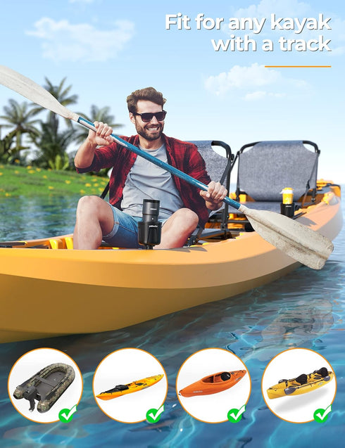 Multi-Functional Kayak Cup Holder, Large Capacity Drink, Phone, and Fishing Tool Holder, Track Mount Install