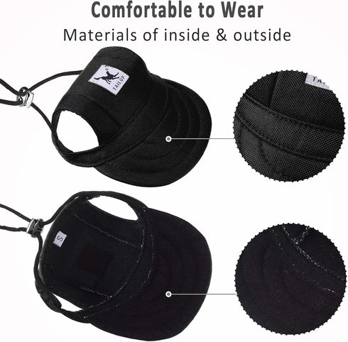Geyoga 4 Pcs Dog Baseball Cap, Sun Protection Visor Hats with Ear Holes and Adjustable Chin Strap for Small Pets