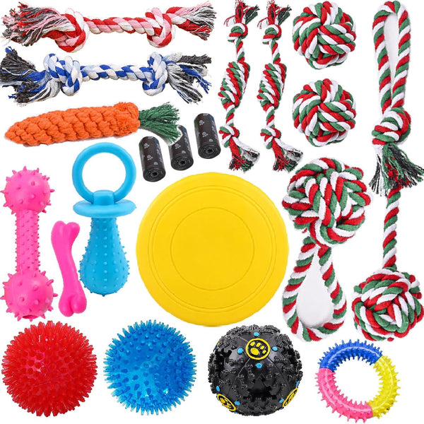 Dog Rope Toy, 20 Pack for Fun and Teeth Cleaning for Medium to Small Dogs