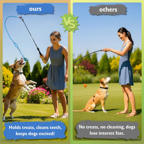 lamfer Flirt Pole for Dogs, Tether Tug Outdoor Dog Toy, Interactive Toys for Large Breed & Puppies, Agility Training