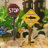 HEEPDD Aquarium Stop Warning Sign, Fish Warning Sign Resin Landscape Decoration for Small Medium Betta Fish 6.1x2.3x1.6in