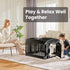4 24" Sweetcrispy Plastic Dog Playpen, Panel Expandable & Durable Pet Fence for Small to Medium Dogs - Indoor & Outdoor