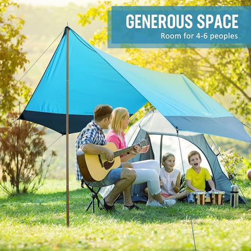 VILLEY Portable Camping Tarps for Tents - Waterproof Hammock Rain Fly, Easy Set Up Canopy for Outdoor Activities
